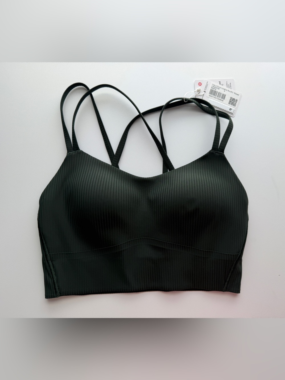 Lululemon Like a Cloud Longline Ribbed Bra B/C Rainforest Green Size 4 NWT